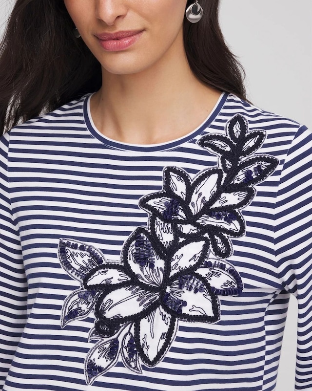 Floral Embroidered Tee - image 4